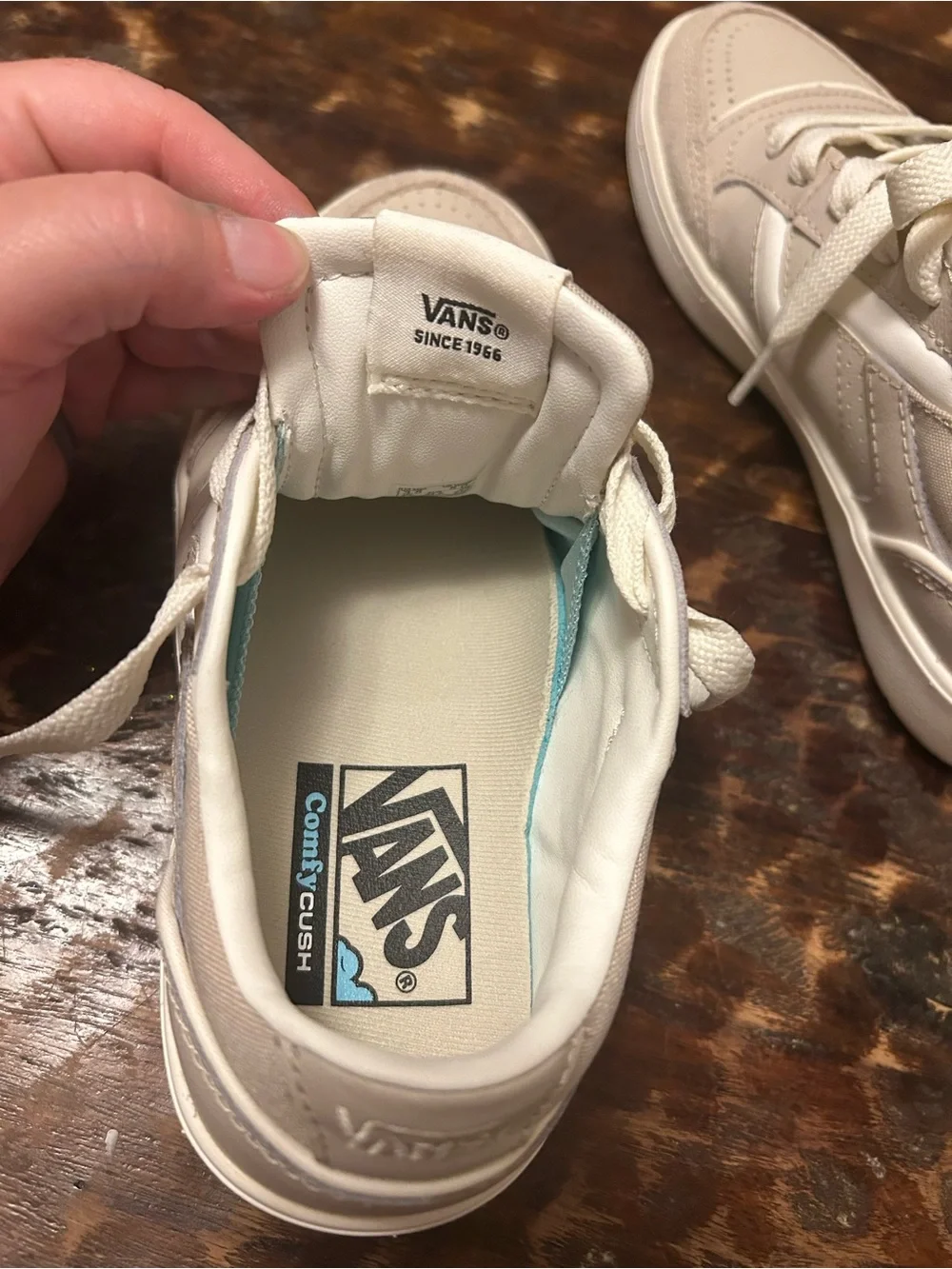 Vans Kids Cream Lace-Up Sneakers